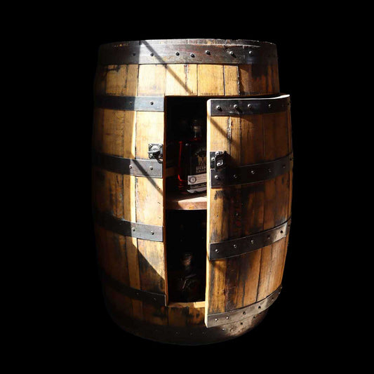 Authentic Two Bitch™ Bourbon Handcrafted Barrel Cabinet